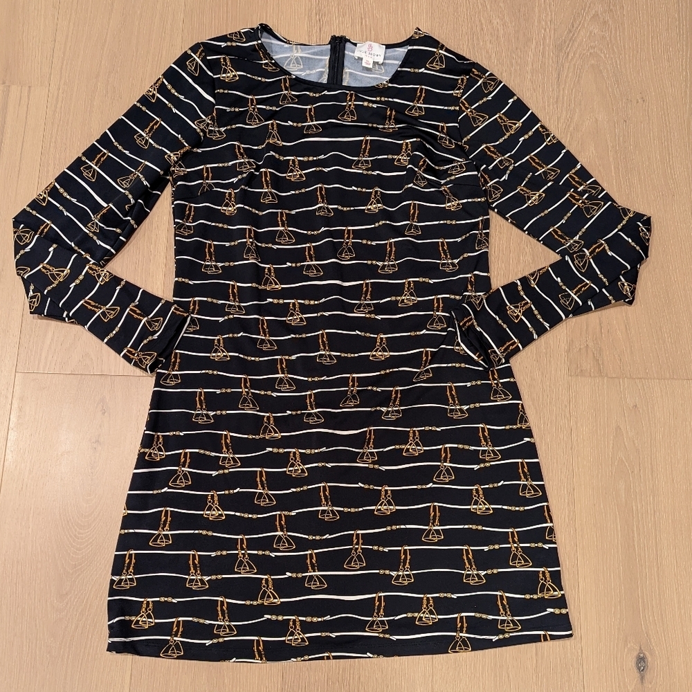 Elegant Black and Gold Equestrian themed dress